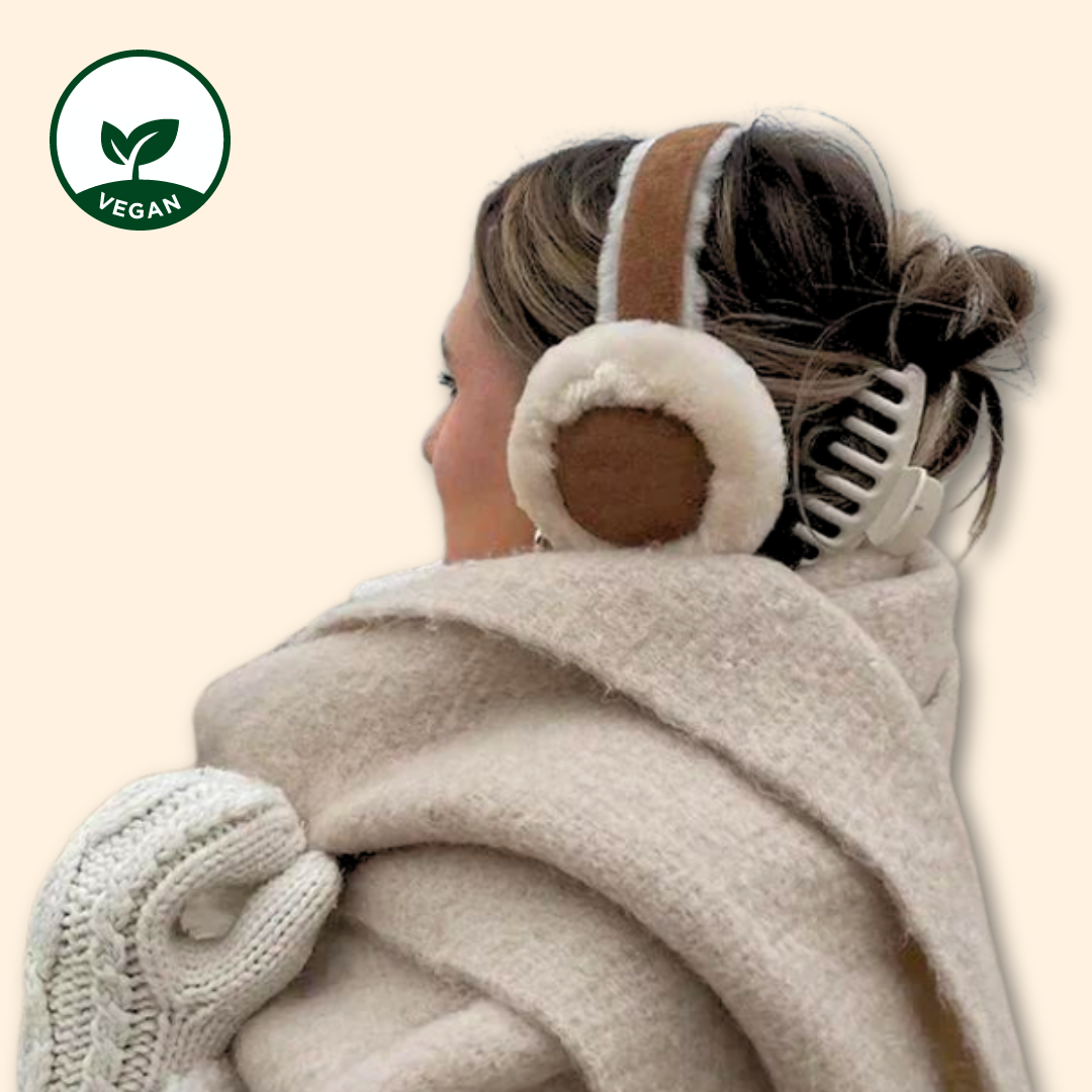 Braune Ohrwärmer - Kunstfell Ohrwärmer - Braun Beige Ohrwärmer - Wolkis Ohrwärmer - UGG Ohrwärmer Alternative - vegane Ohrwärmer - Ohrwärmer vegan