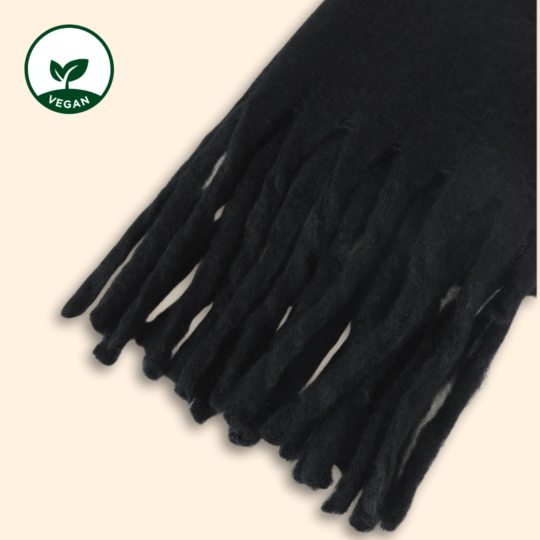 veganer Schal - Schal vegan - schwarzer Schal vegan - veganer Schal schwarz - Wolkis Schal - Aurora Hikari