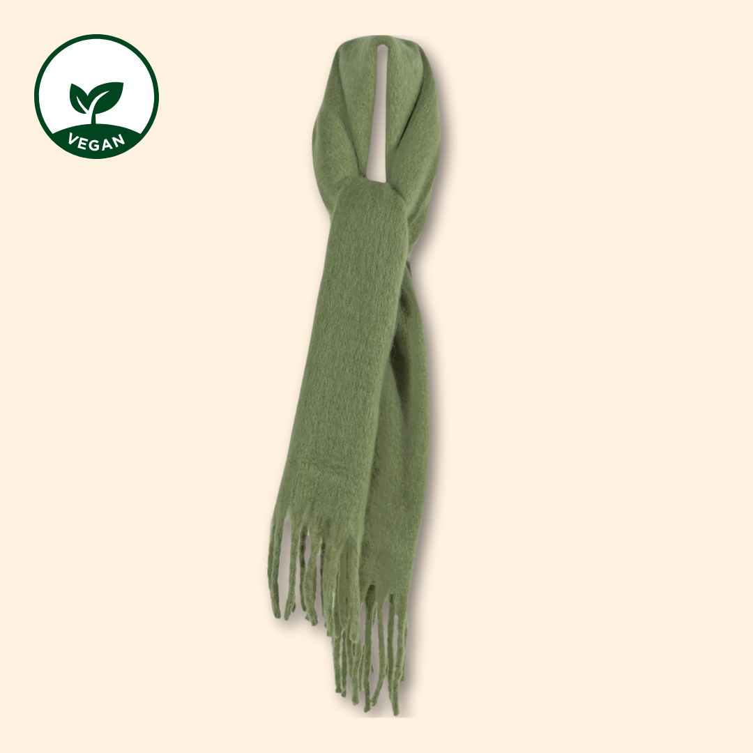 veganer Schal - Schal vegan - grüner Schal vegan - veganer Schal grün - Wolkis Schal - Aurora Hikari