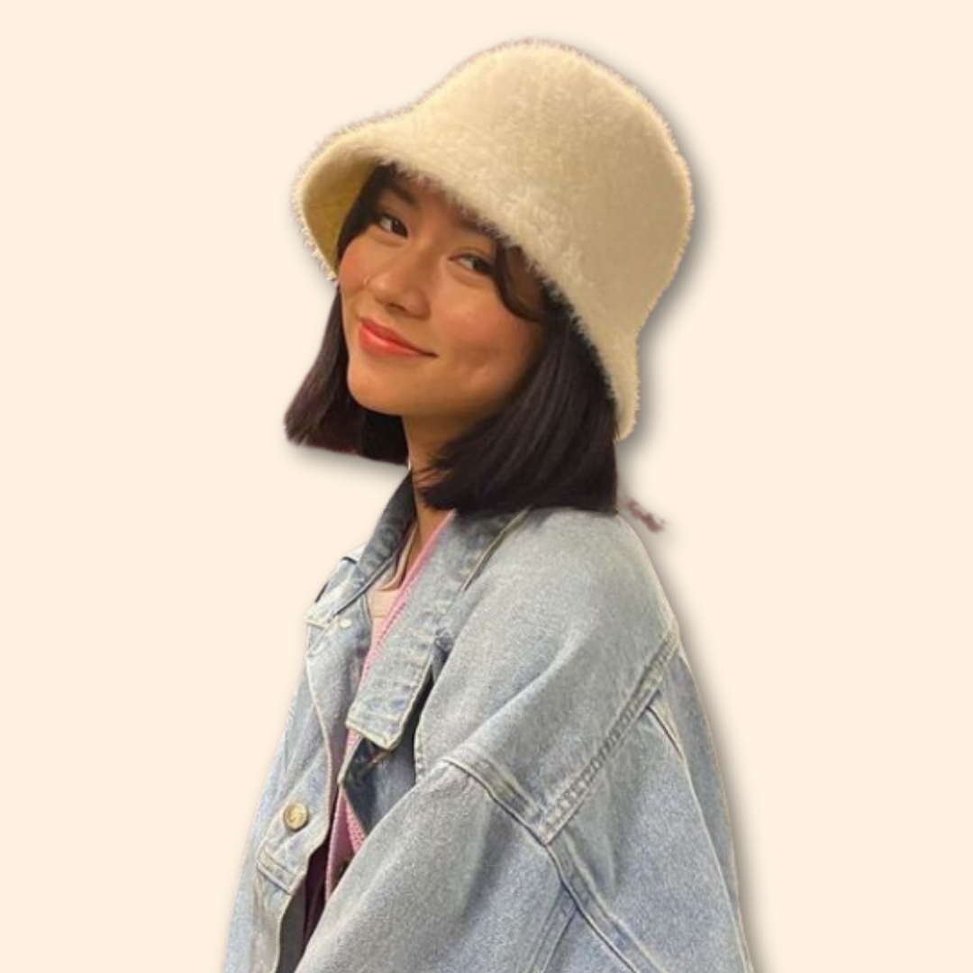 Bucket Hat beige - Plüsch Bucket Hat - Bucket Hat Frauen - Bucket Hat Winter - veganer Bucket Hat - Bucket Hat vegan