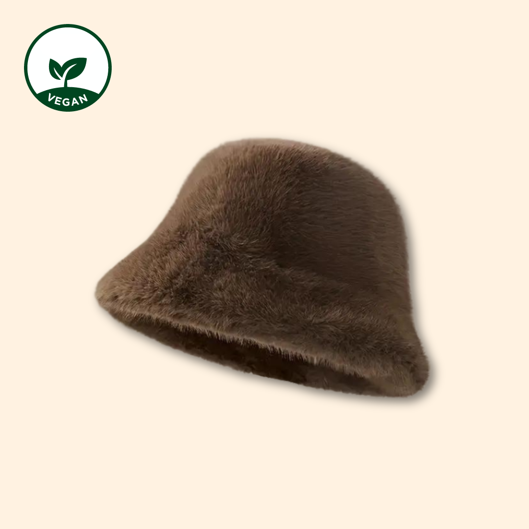 Bucket Hat braun - Plüsch Bucket Hat - Bucket Hat Frauen - Bucket Hat Winter - veganer Bucket Hat - Bucket Hat vegan