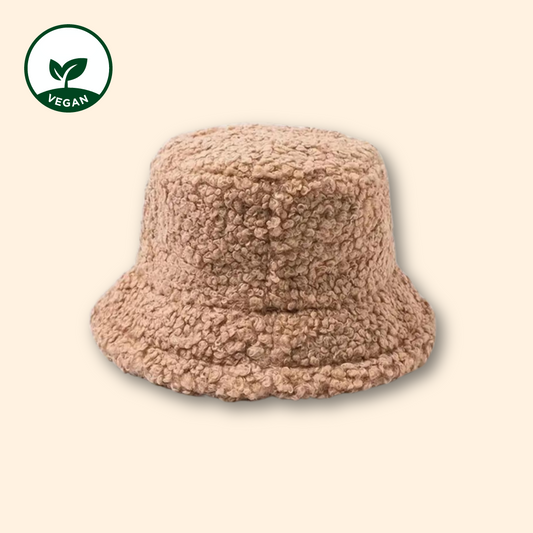 Bucket Hat braun - Plüsch Bucket Hat - Bucket Hat Frauen - Bucket Hat Winter - veganer Bucket Hat - Bucket Hat vegan