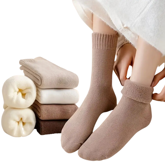 Geriffelte Socken - Socken für UGG Boots - Socken für UGGs - 6er Pack Socken Frauen - 6er Pack Socken schwarz weiß beige braun