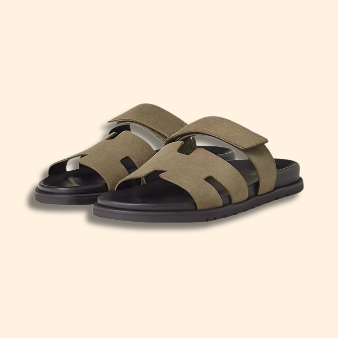 Hermis - Hermes Damen Sandalen - Hermes Sandalen grün - Sandalen Hermes - Hermes Chypre - Hermes Sandalen Dupe khaki